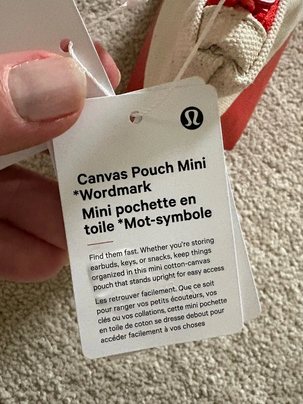 Lululemon Canvas Pouch Mini Wordmark NWT 1 L